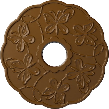 Ekena Millwork Terrones Butterfly Medallion (Canopies up to 3 7/8"), 17 7/8"OD x 3 7/8"ID x 1"P, Smokey Topaz CM17TSSTF